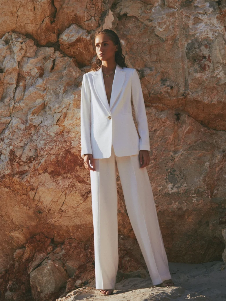 WHITE WIDE-LEG PANTS