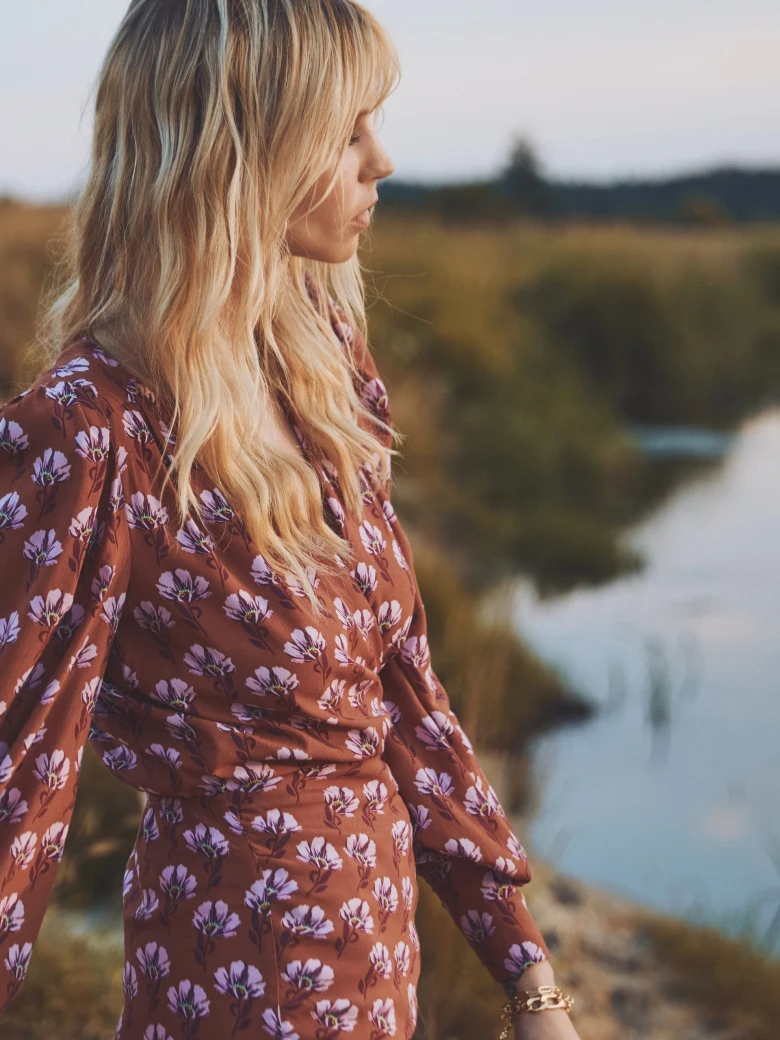 Brown floral blouse