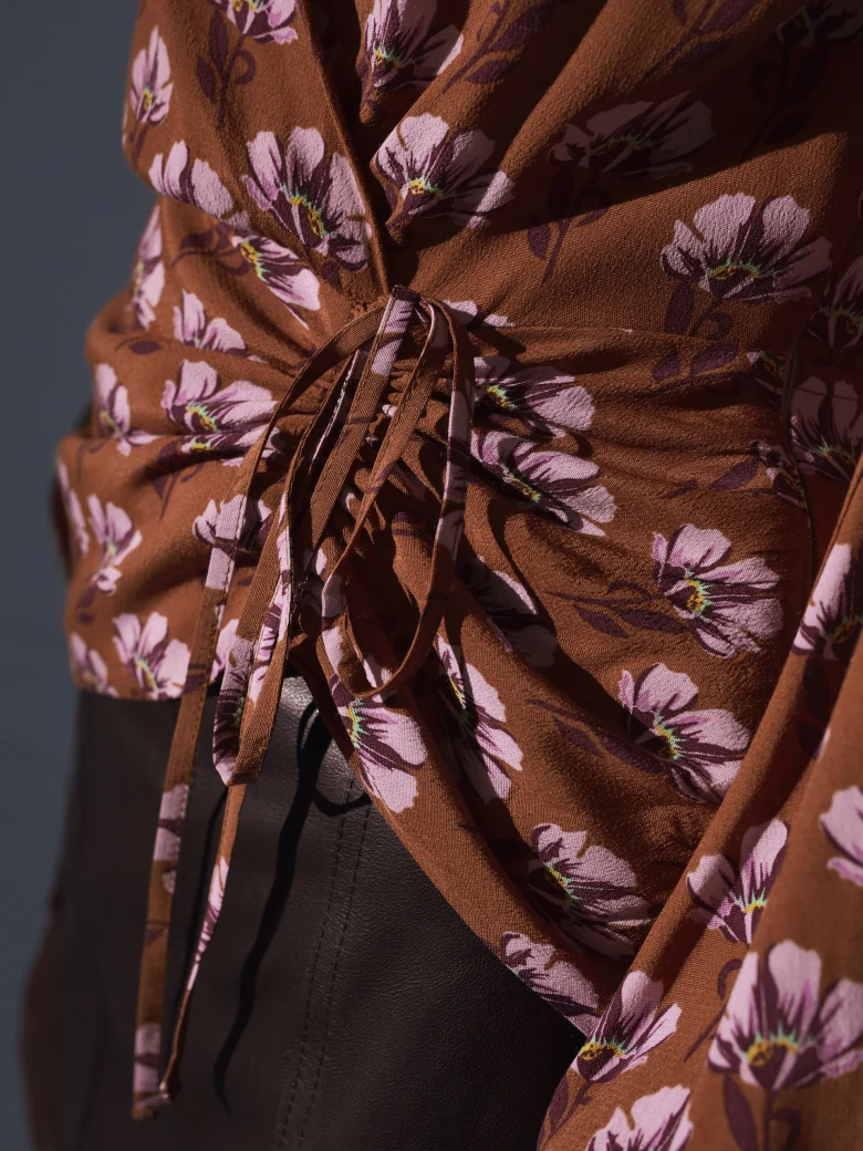Brown floral blouse