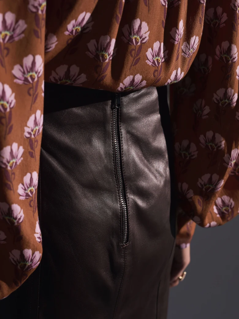 Brown floral blouse