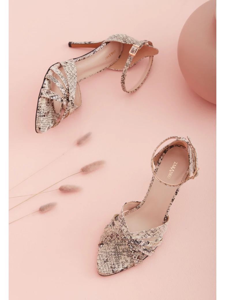 ANIMAL PRINT HEELED SANDALS