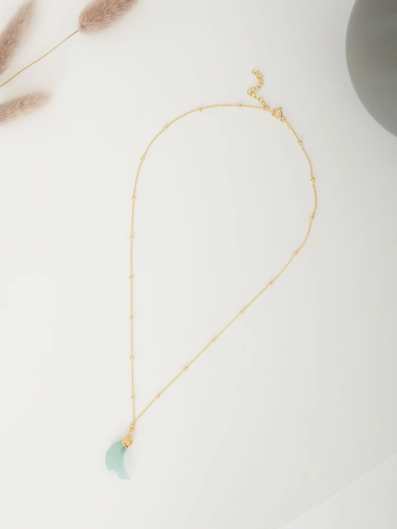 GOLD-PLATED MOON NECKLACE
