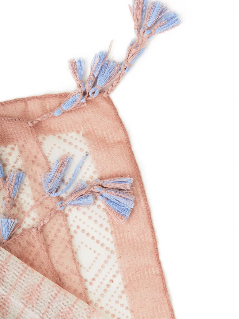 MULTICOLORED SCARF WITH TASSELS