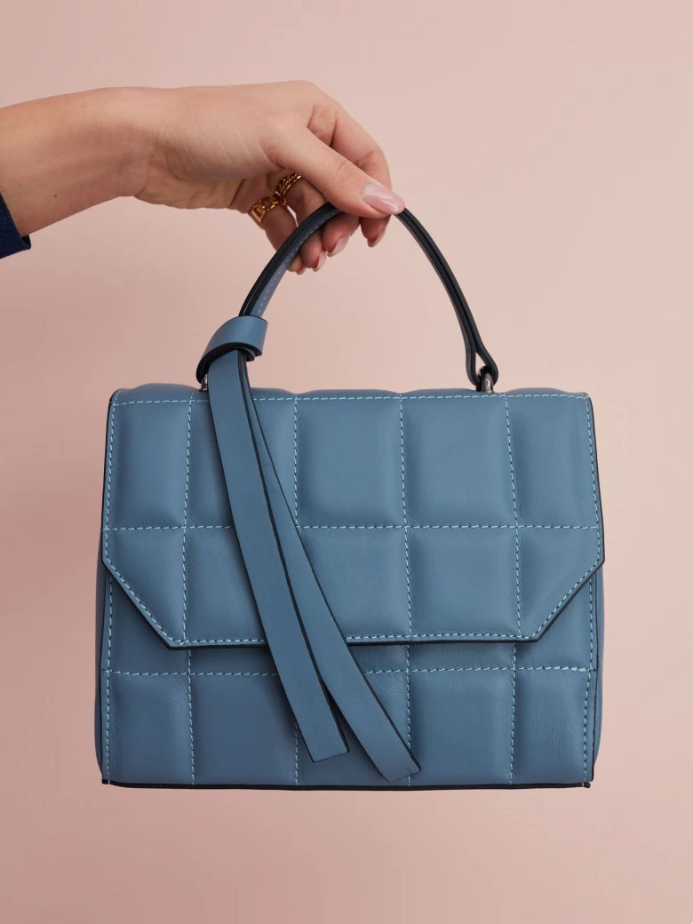 BLUE QUILTED HANDBAG