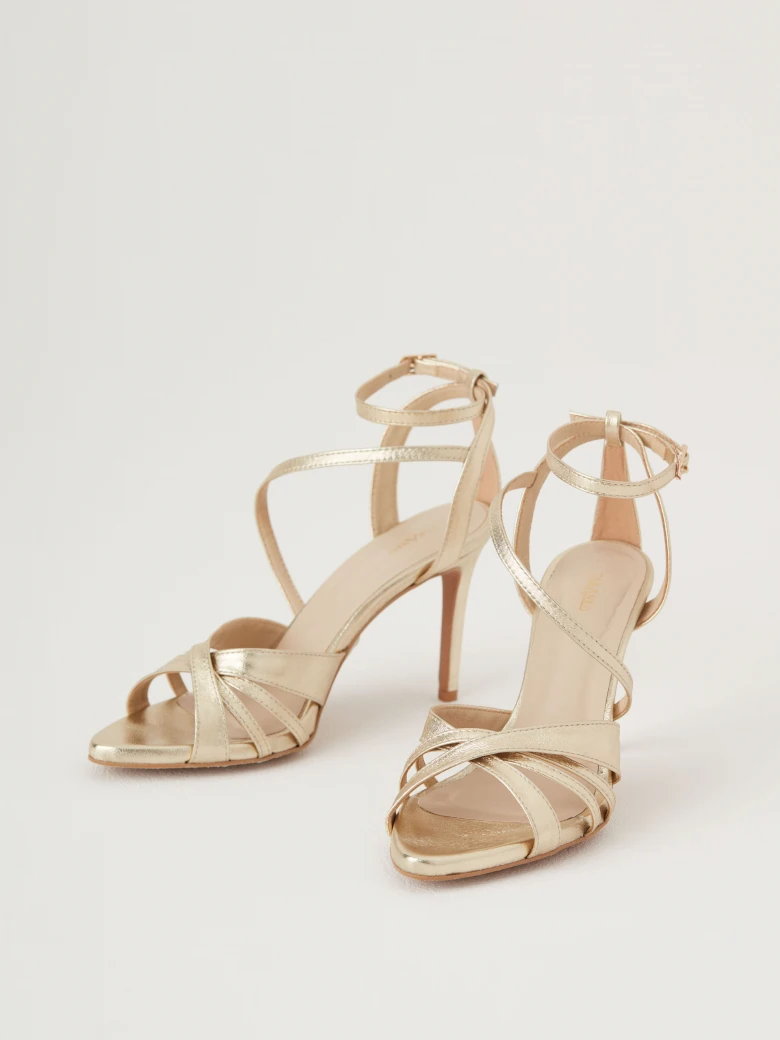 Gold leather sandals