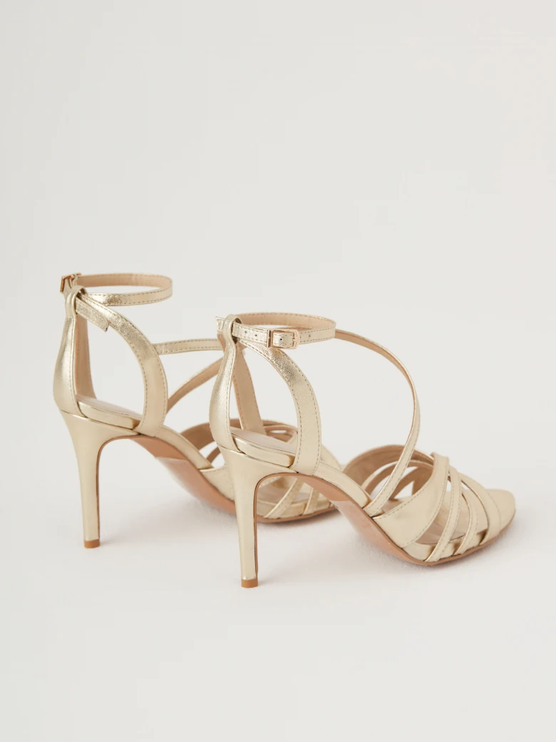 Gold leather sandals