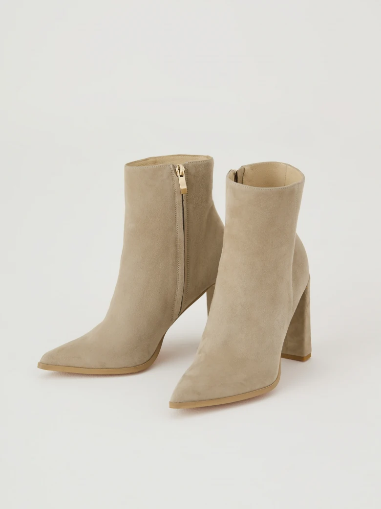 Beige heeled boots