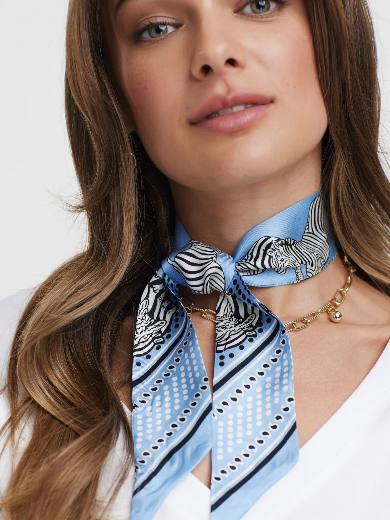 Blue silk scarf