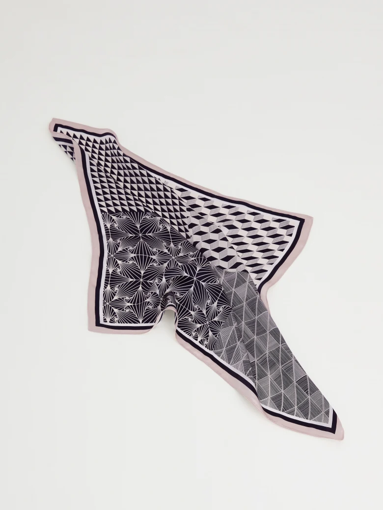 Black and white silk scarf