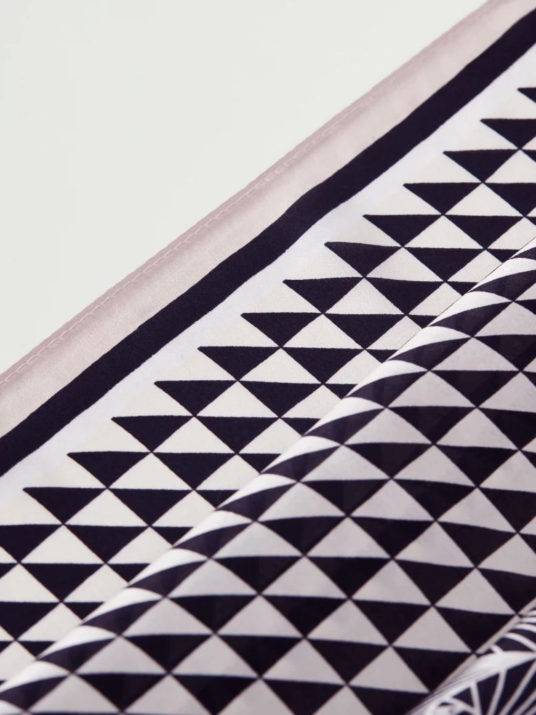 Black and white silk scarf
