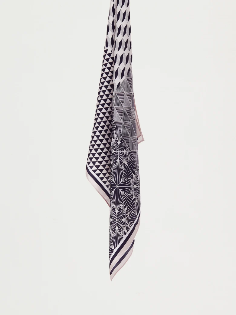 Black and white silk scarf