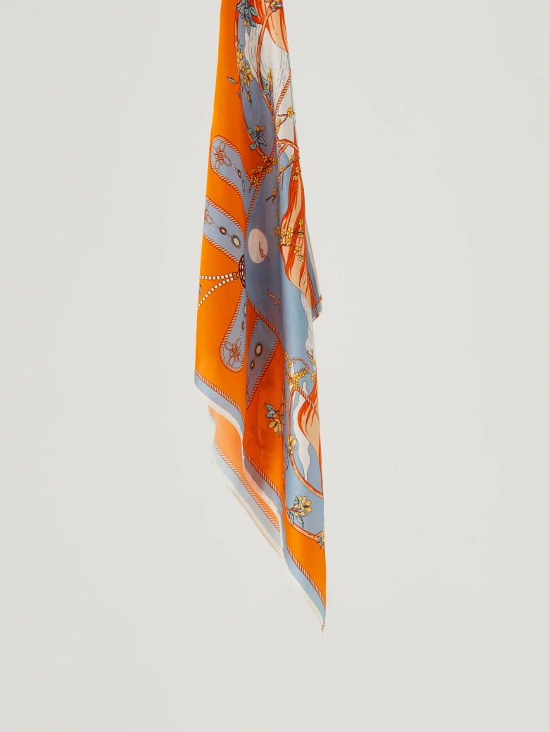 Silk gavroche in orange color