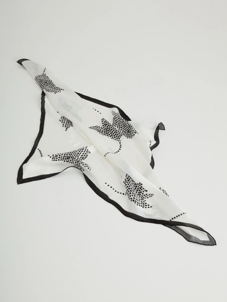 Black and white silk gavroshka
