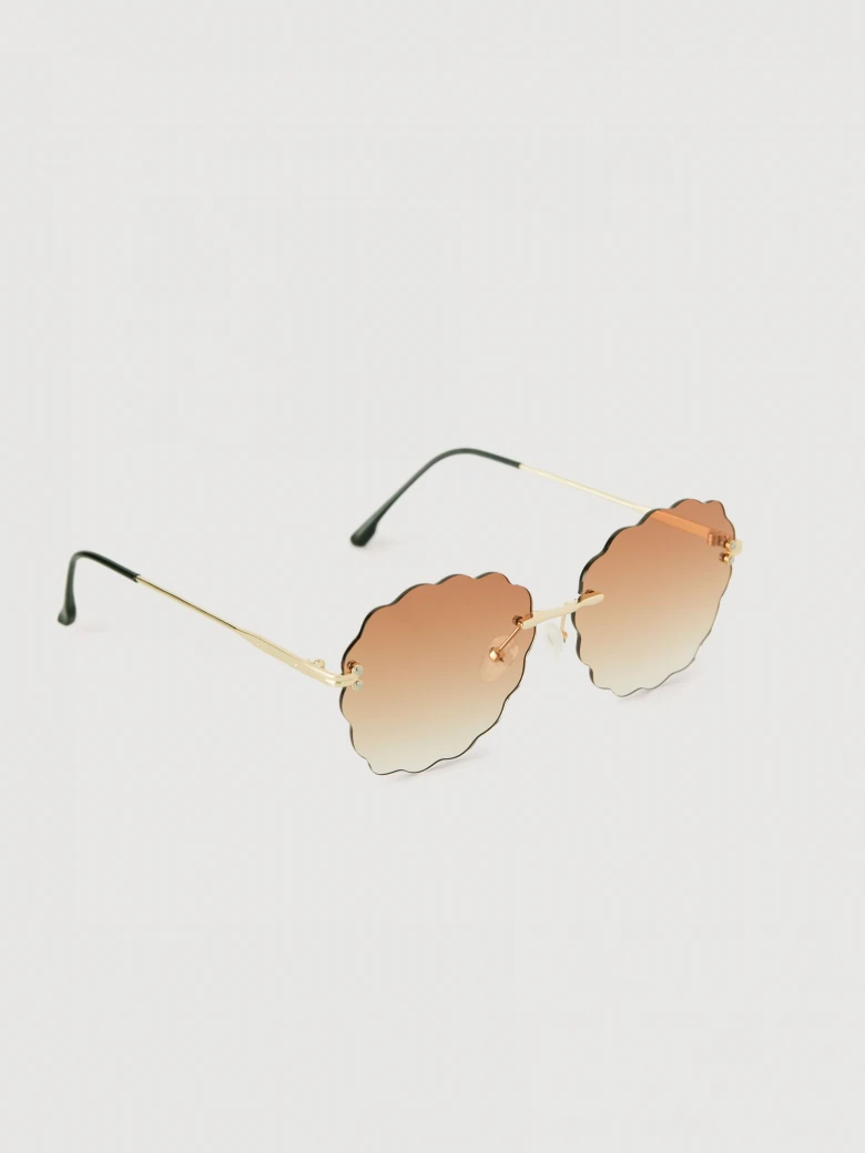 Brown sunglasses with fluted lenses