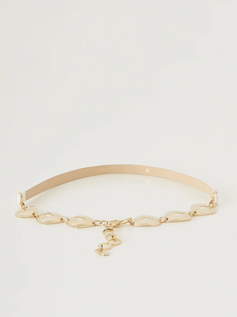Cream chain belt