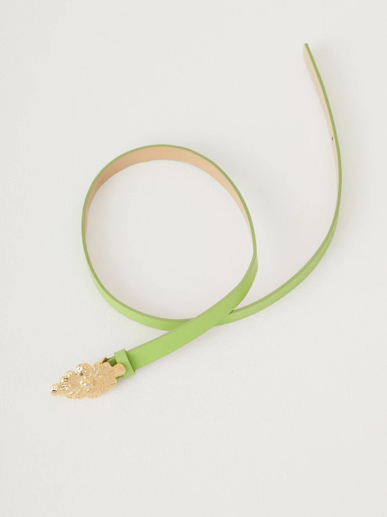 Lime green belt with decorative buckle