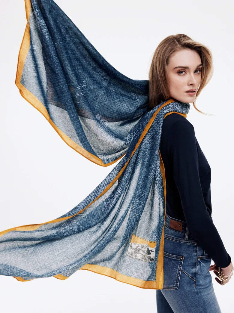 Large blue shawl