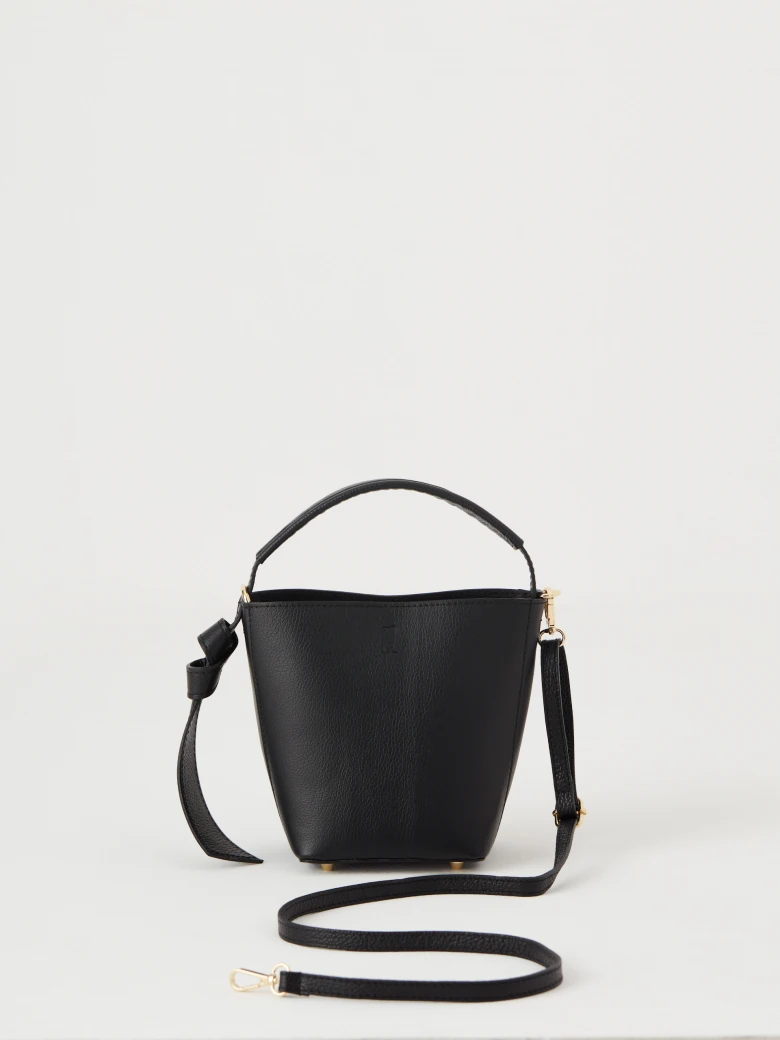 Black bucket bag