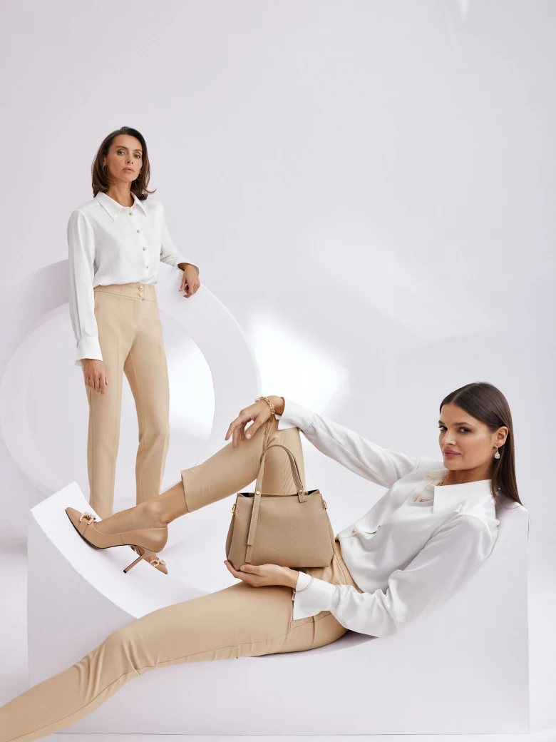 Skórzana torebka typu shopper w kolorze taupe