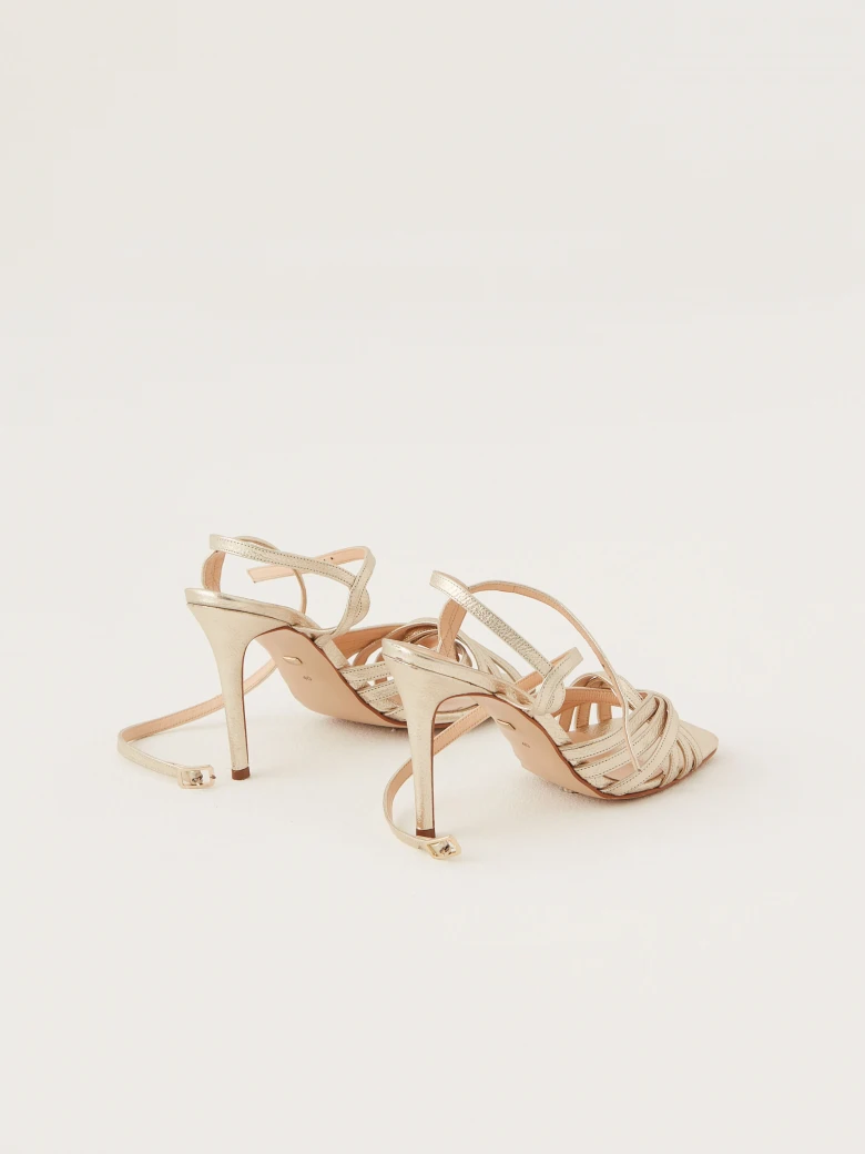 Elegant gold strappy sandals