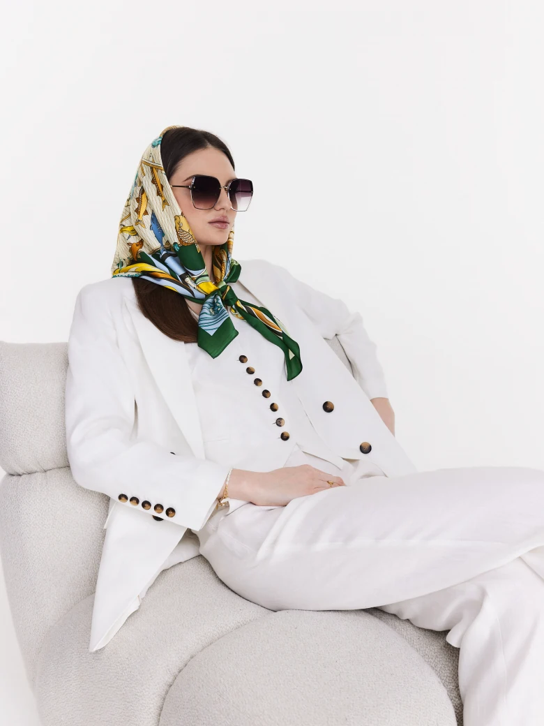 Large colorful silk gavroshka