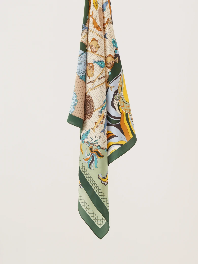 Large colorful silk gavroshka
