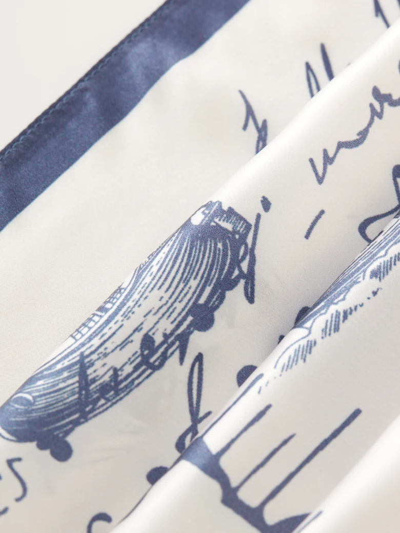 Silk gavroche with nautical motifs