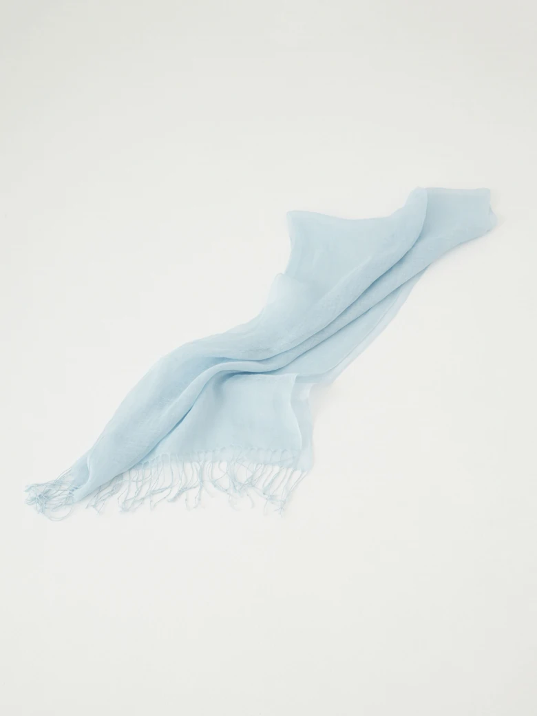 Linen shawl in light blue color