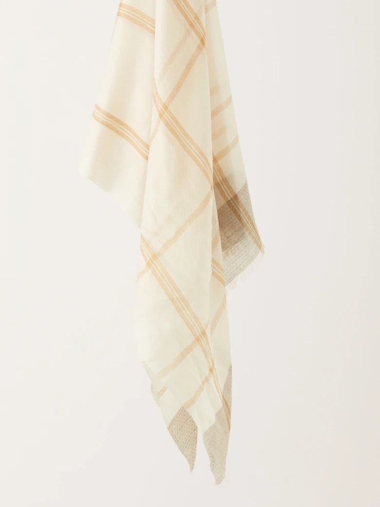 Large woolen shawl in warm colors