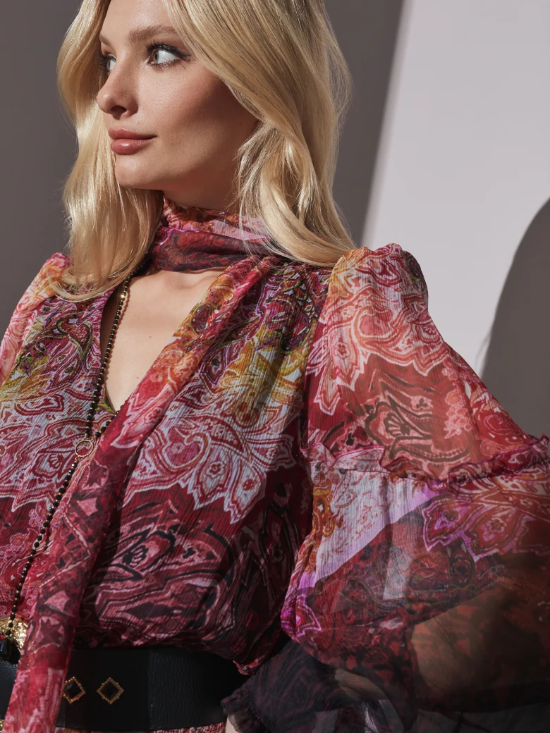 Silk boho midi dress