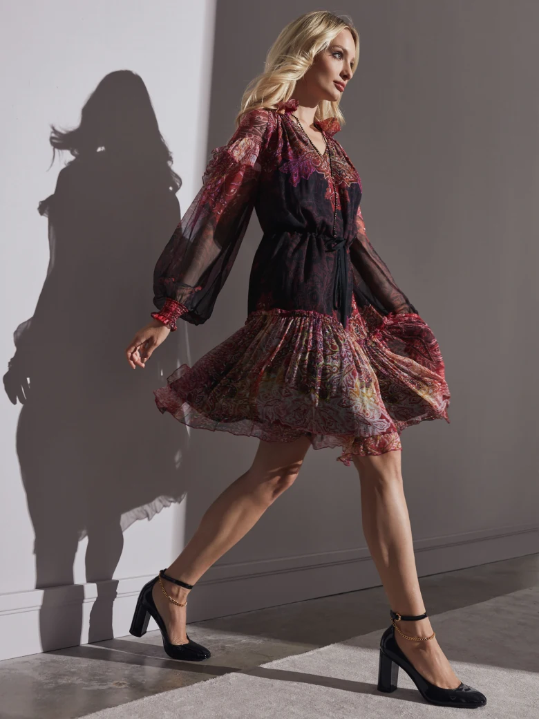 Jedwabna sukienka boho mini