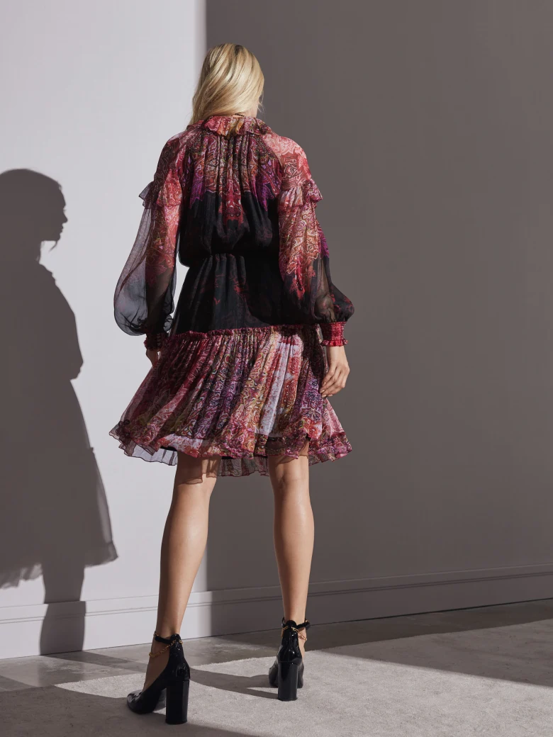 Jedwabna sukienka boho mini