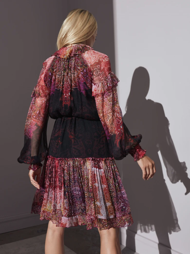 Jedwabna sukienka boho mini