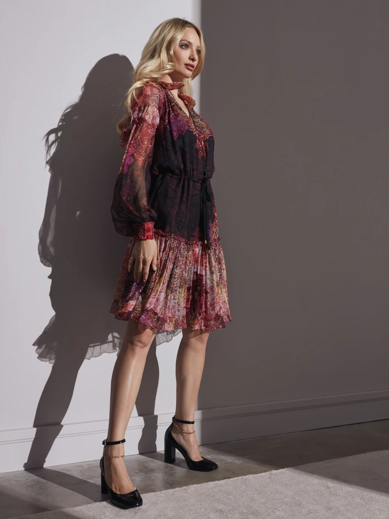 Jedwabna sukienka boho mini