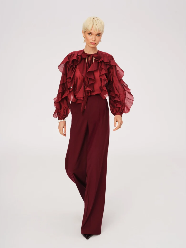 Burgundy suit pants