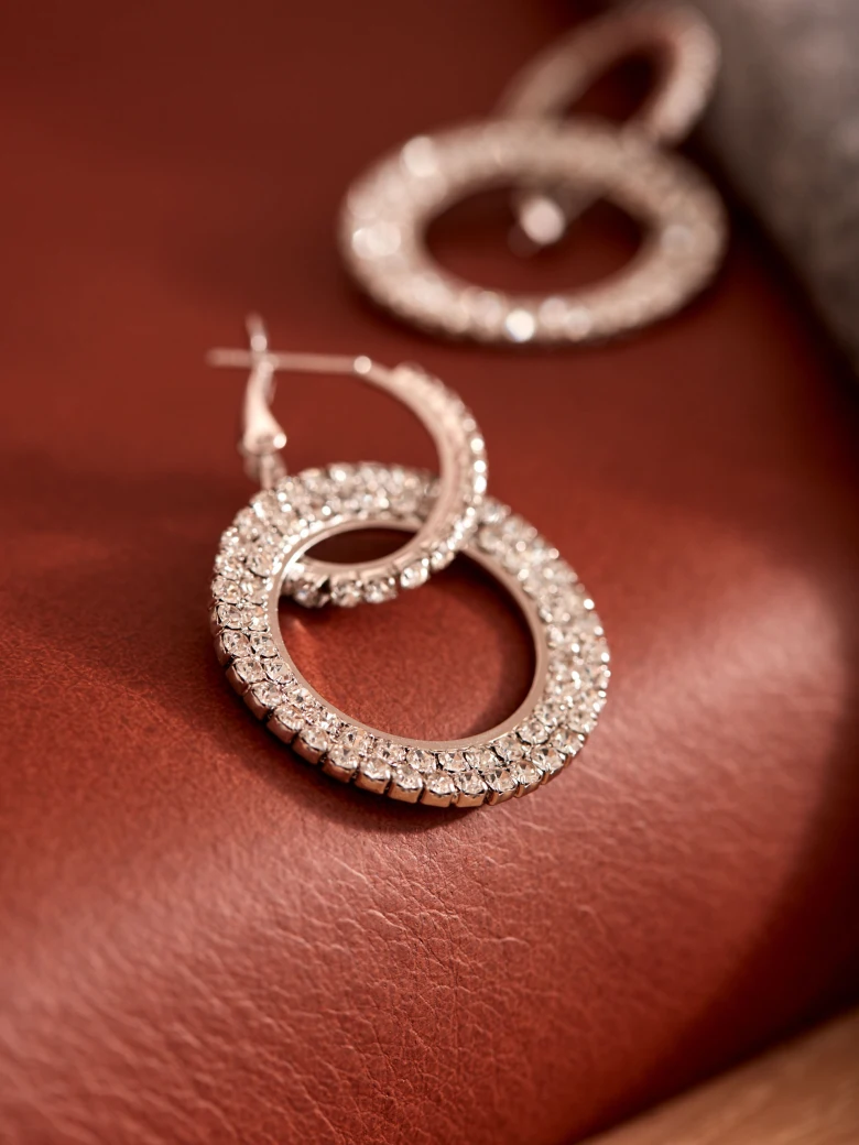 ELEGANT EARRINGS DECORATED WITH STONES