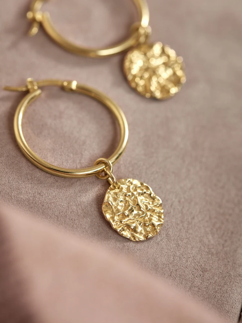 GOLD PLATED HOOPS EARRINGS
