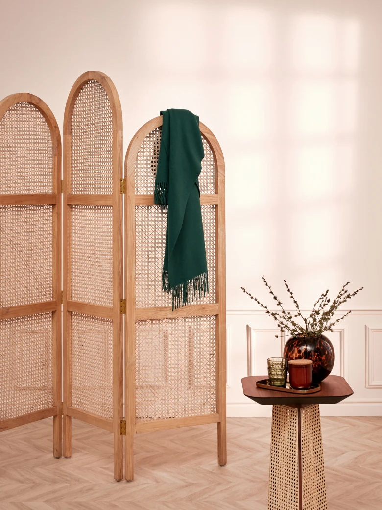 BOTTLE GREEN WOOL SCARF