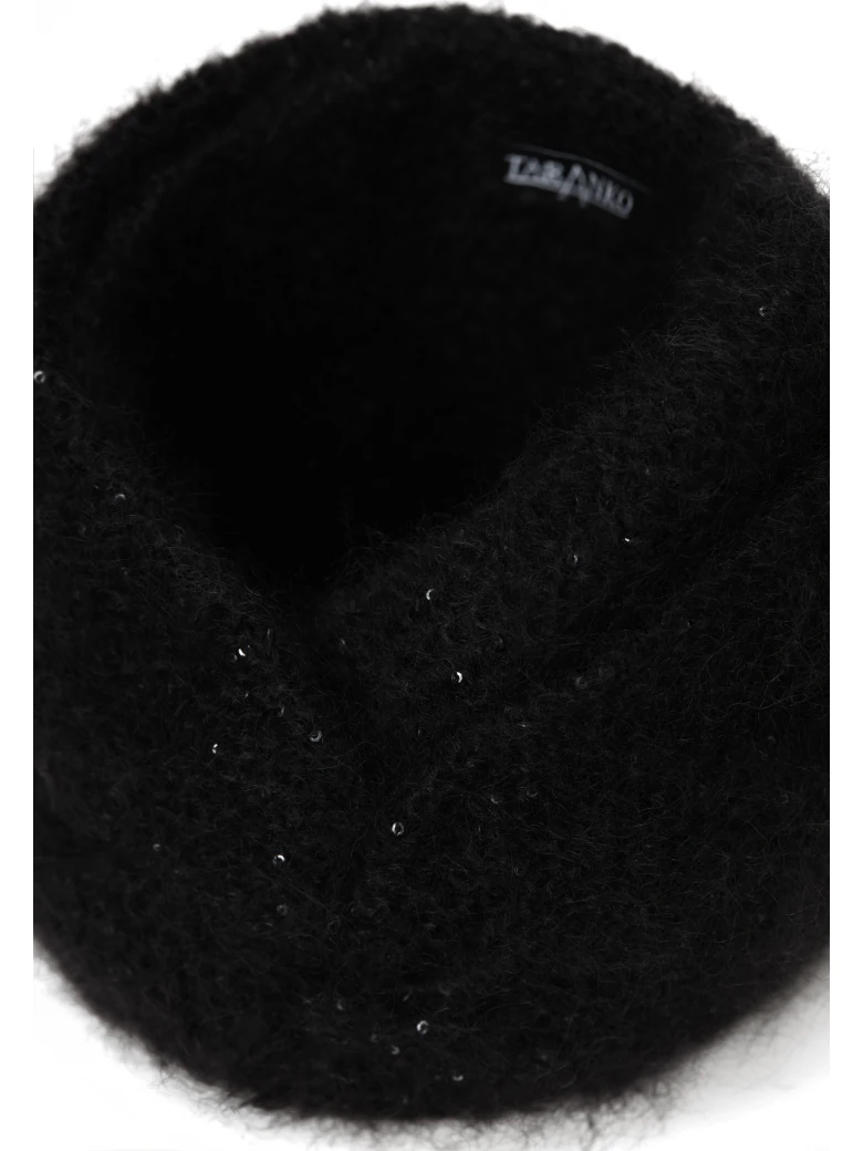 BLACK MOHAIR HEADBAND