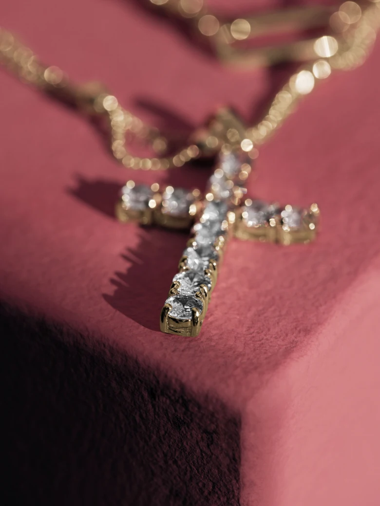 CASCADING CROSS NECKLACE