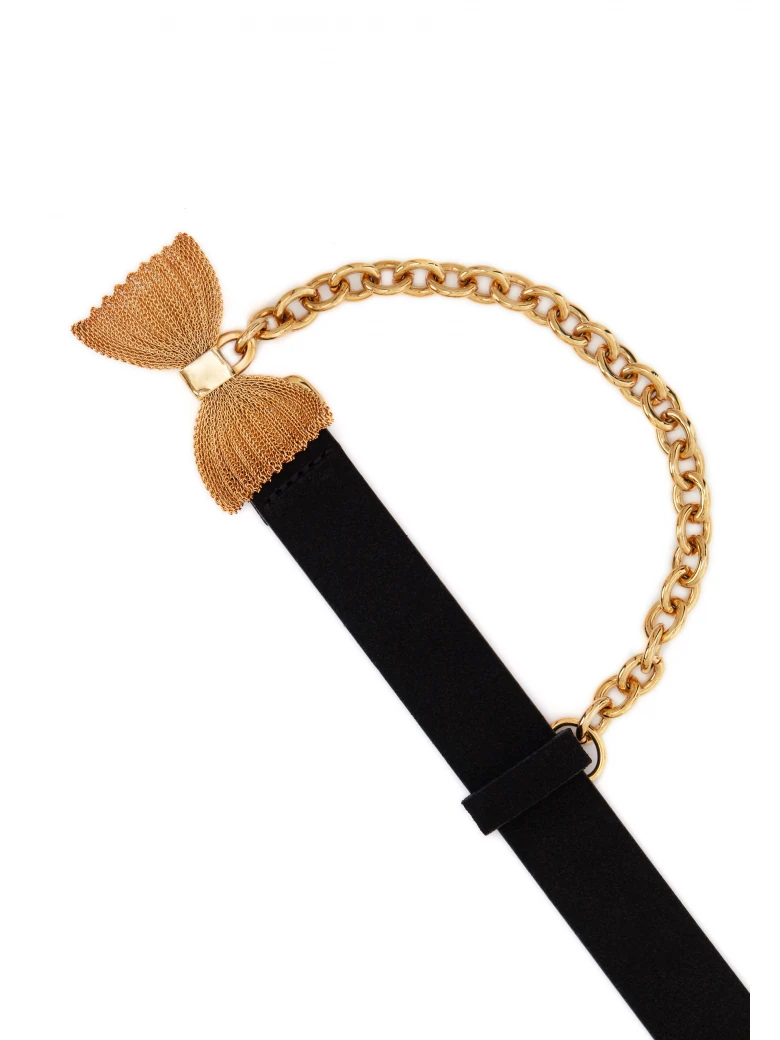 LEATHER BELT WITH BOW