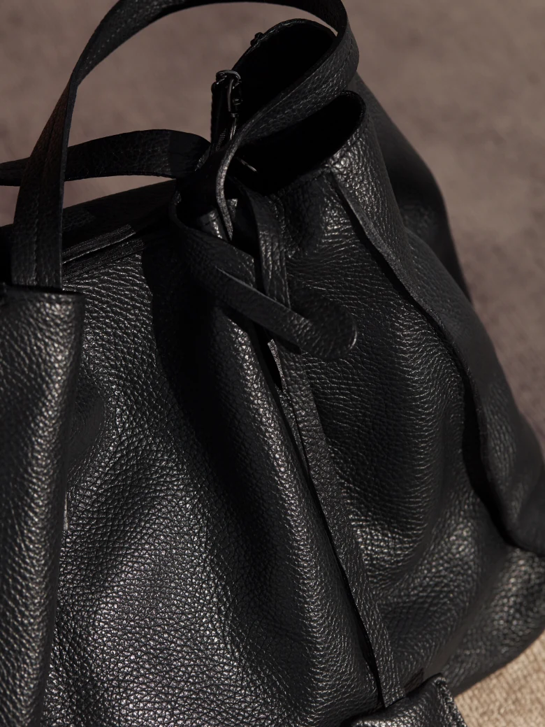 LARGE BLACK SHOPPER BAG