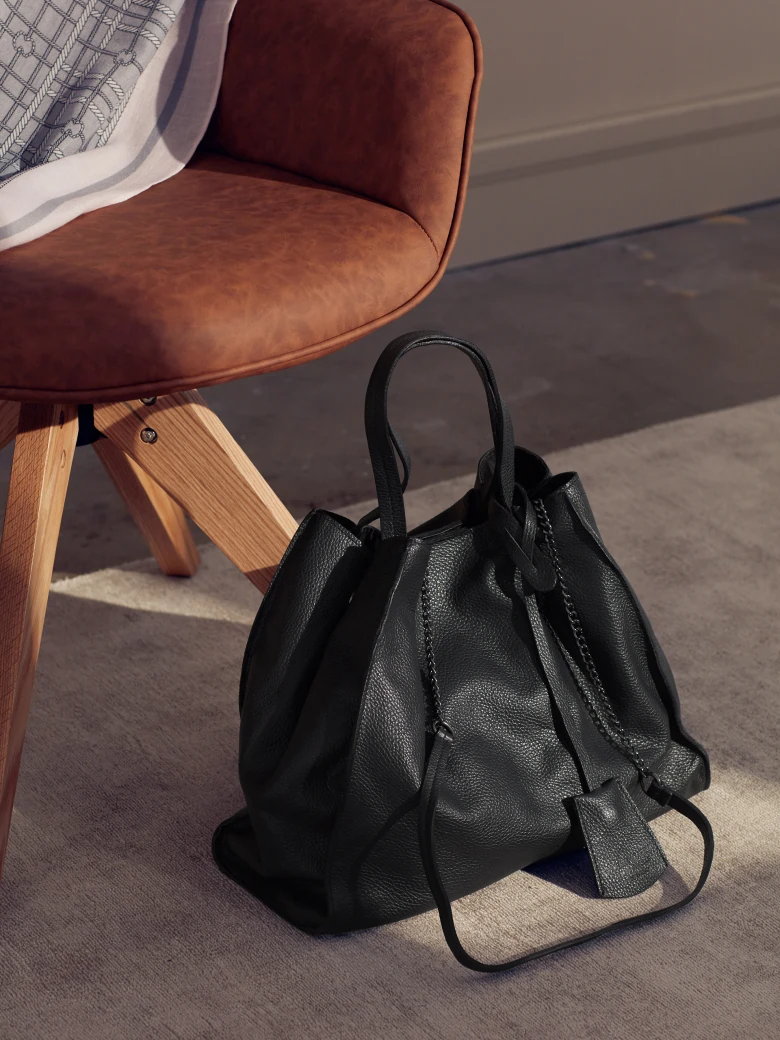 LARGE BLACK SHOPPER BAG