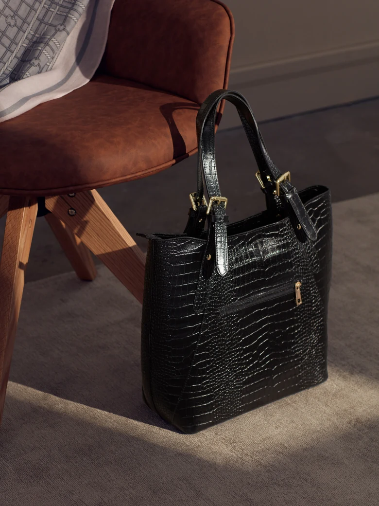 LARGE BLACK HANDBAG