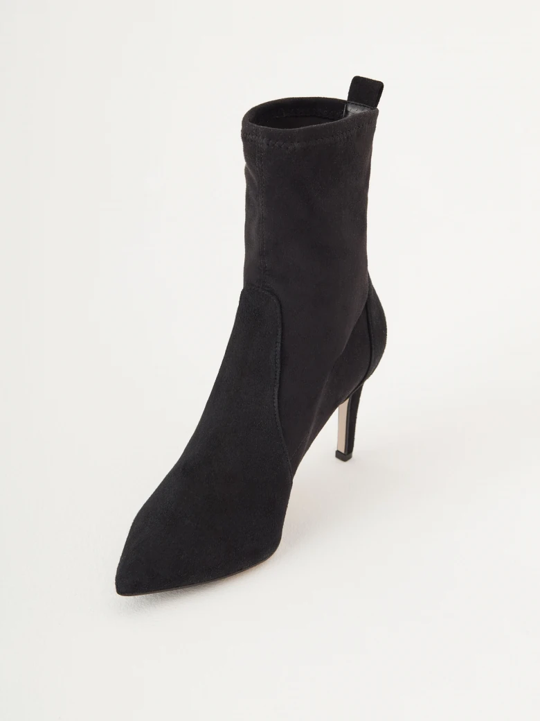 Black suede heeled boots