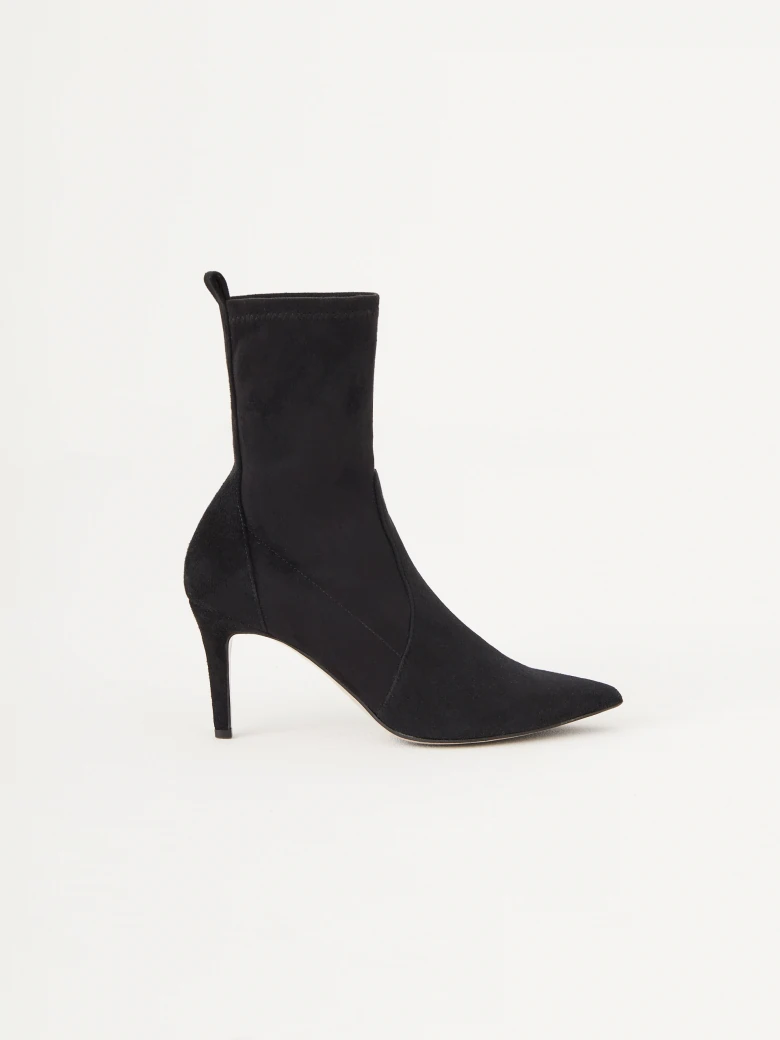 Black suede heeled boots