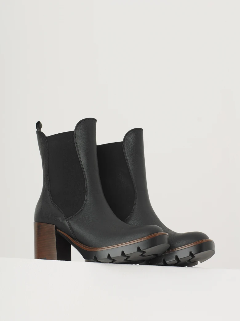 Black leather boots