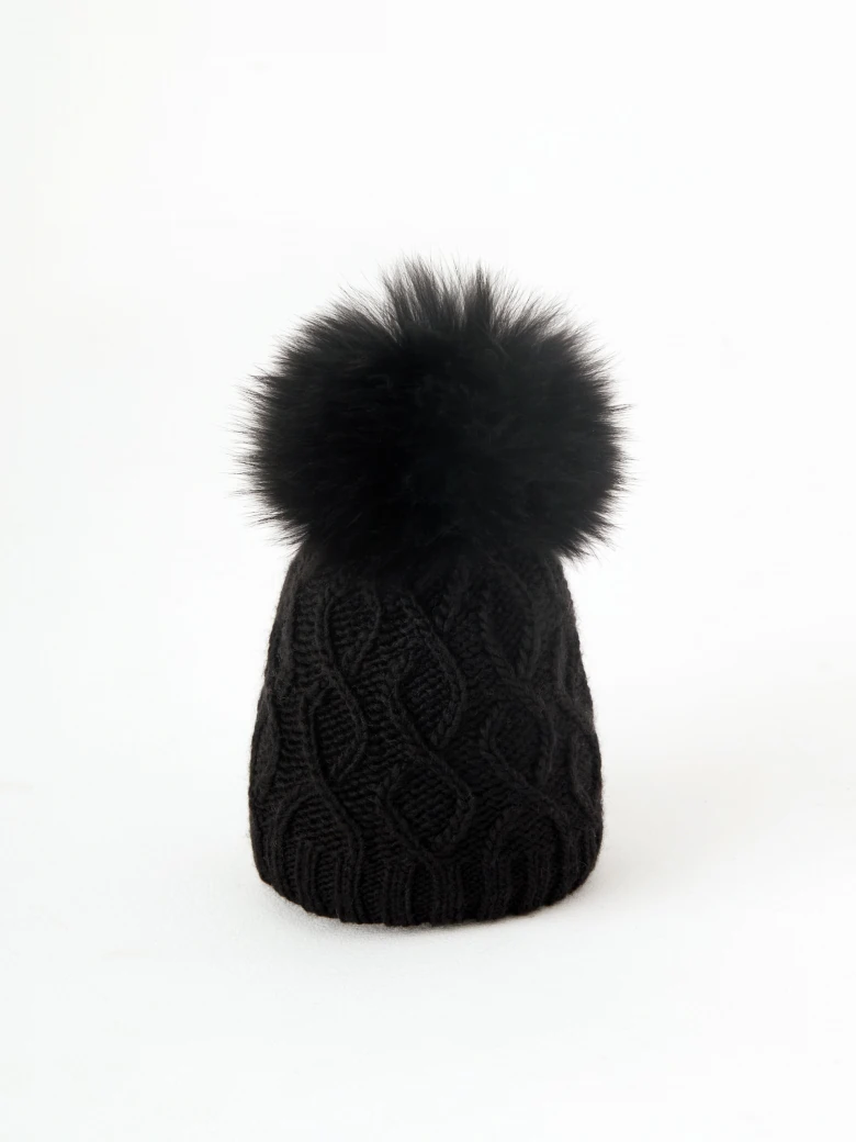 Black wool cap