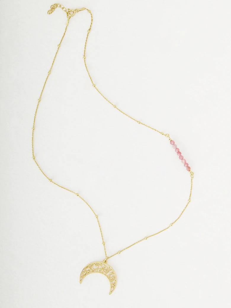 Necklace with openwork crescent moon