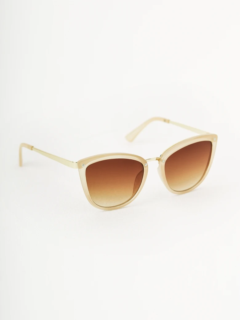 Beige sunglasses in cat-eye shape